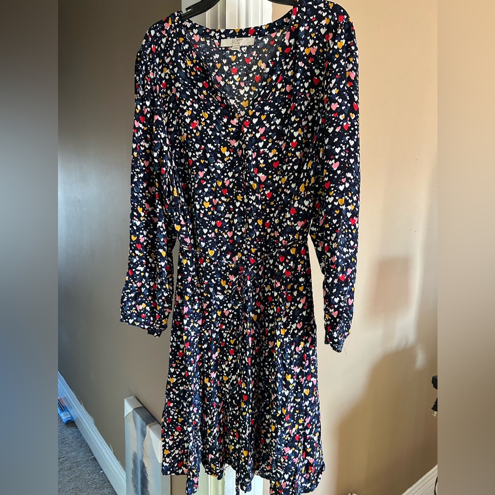 Heart Print LOFT Plus Dress Sz 20